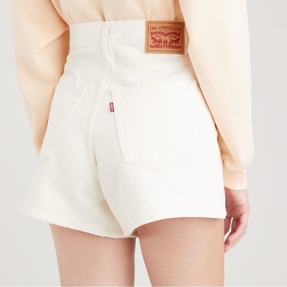 Levi's Denim Shorts High Loose Style White Color
